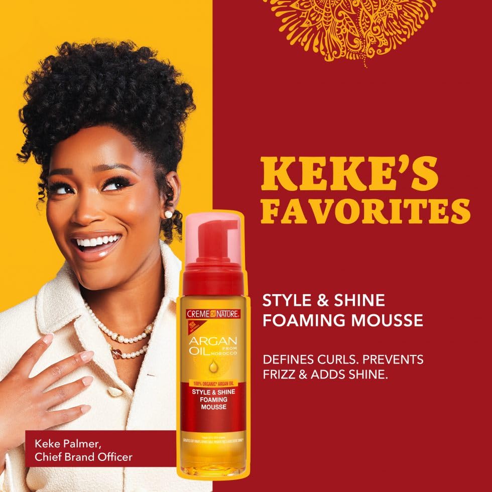 Foto 5 | Mousse Para Peinar Creme Of Nature Con Aceite De Argán Style & Shine, 200 Ml - Venta Internacional.