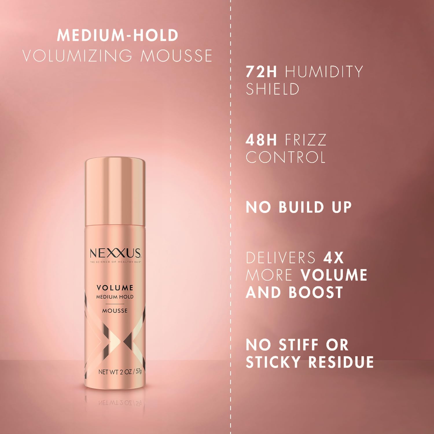 Foto 4 | Mousse Nexxus Travel Volume  Fijación Media  60 Ml  Paquete De 4 - Venta Internacional.