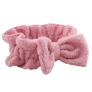 Foto 3 | Diadema Huoguo Soft Top Bowknot Wash Para Maquillaje Facial Rosa - Venta Internacional.