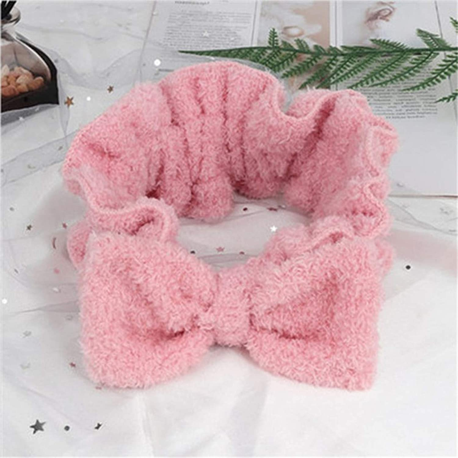 Foto 5 pulgar | Diadema Huoguo Soft Top Bowknot Wash Para Maquillaje Facial  Rosa - Venta Internacional.