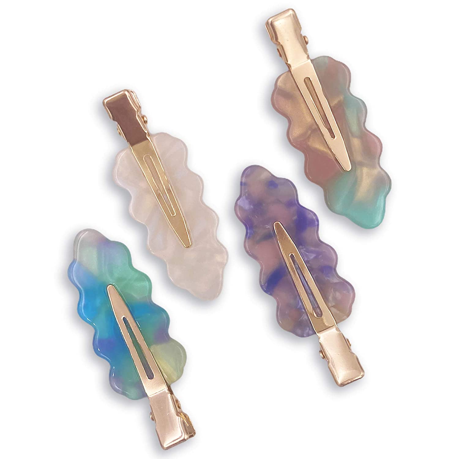 Foto 4 pulgar | Pinzas Para El Pelo Huoguo  Sin Arrugas  Sin Dobleces  De Resina Plana  Hoja De Roble - Venta Internacional.
