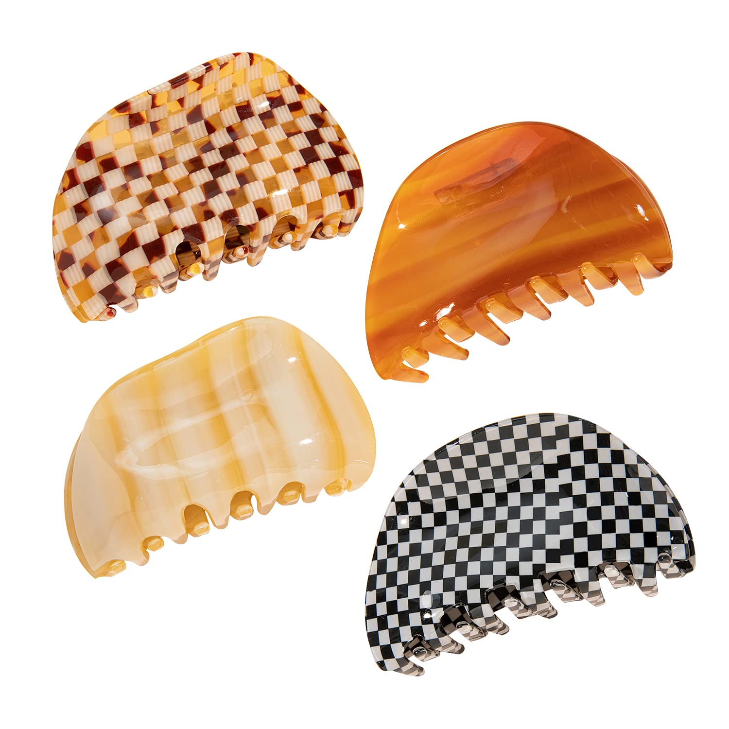 Foto 6 pulgar | Pinzas Para El Pelo Huoguo Checker Claws Tortoise Para Mujer - Venta Internacional.