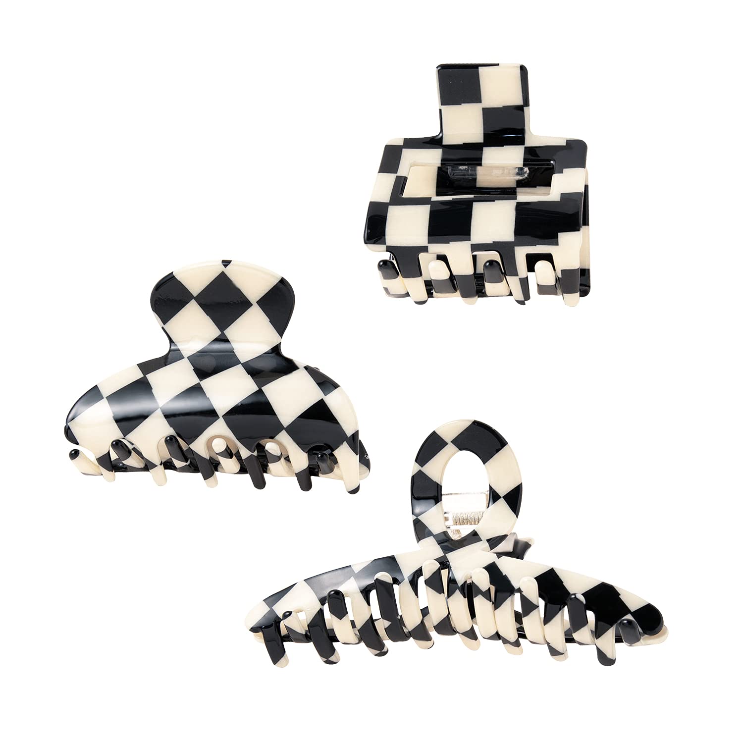 Foto 6 pulgar | Pinzas Para El Pelo Huoguo Checker Claws Tortoise Para Mujer - Venta Internacional.