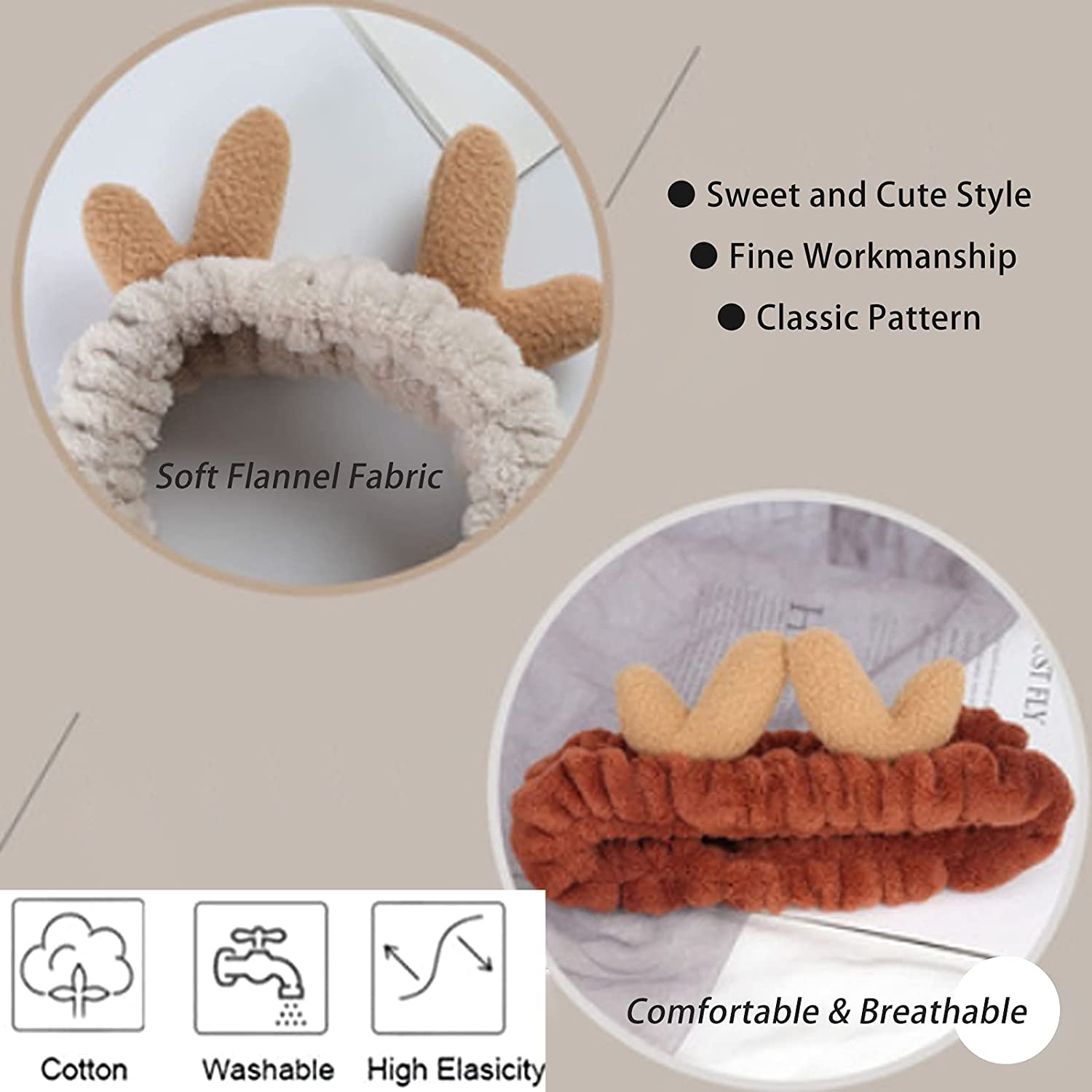 Diademas Faciales De Spa Para Maquillaje Y Lavado Facial (3 Unidades) - Venta Internacional.