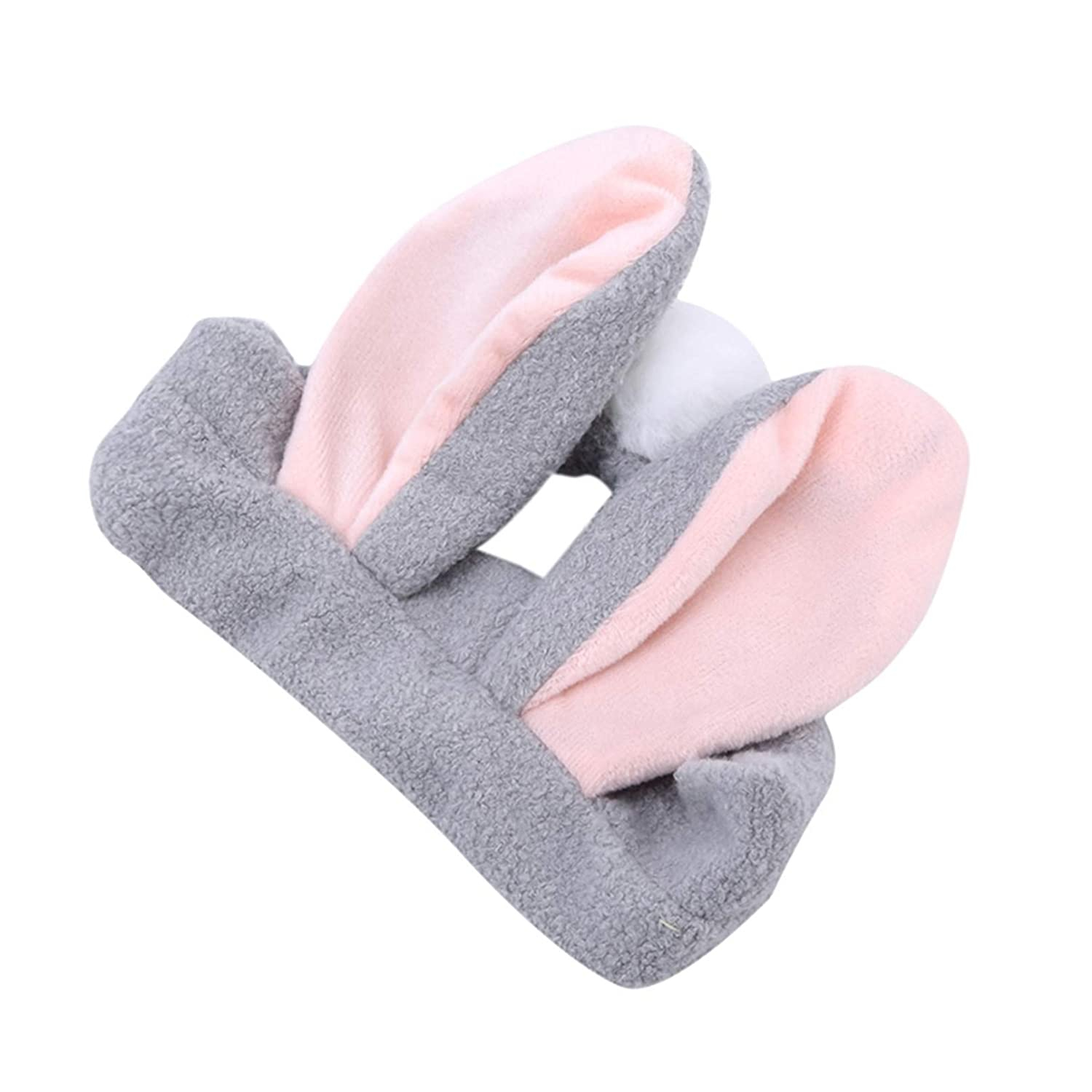 Foto 3 pulgar | Diadema Huoguo Soft Rabbit Ears Con Bola De Felpa Para Mujer  Color Gris - Venta Internacional.