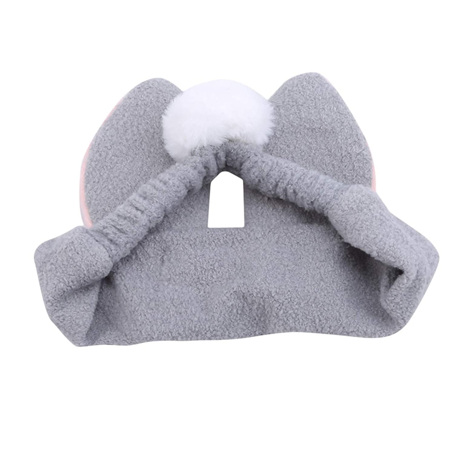 Foto 5 pulgar | Diadema Huoguo Soft Rabbit Ears Con Bola De Felpa Para Mujer  Color Gris - Venta Internacional.