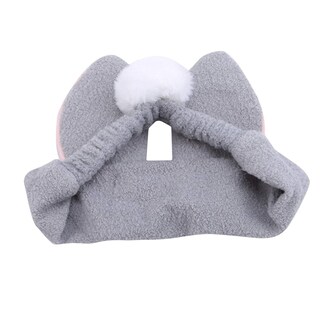 Foto 4 | Diadema Huoguo Soft Rabbit Ears Con Bola De Felpa Para Mujer Color Gris - Venta Internacional.