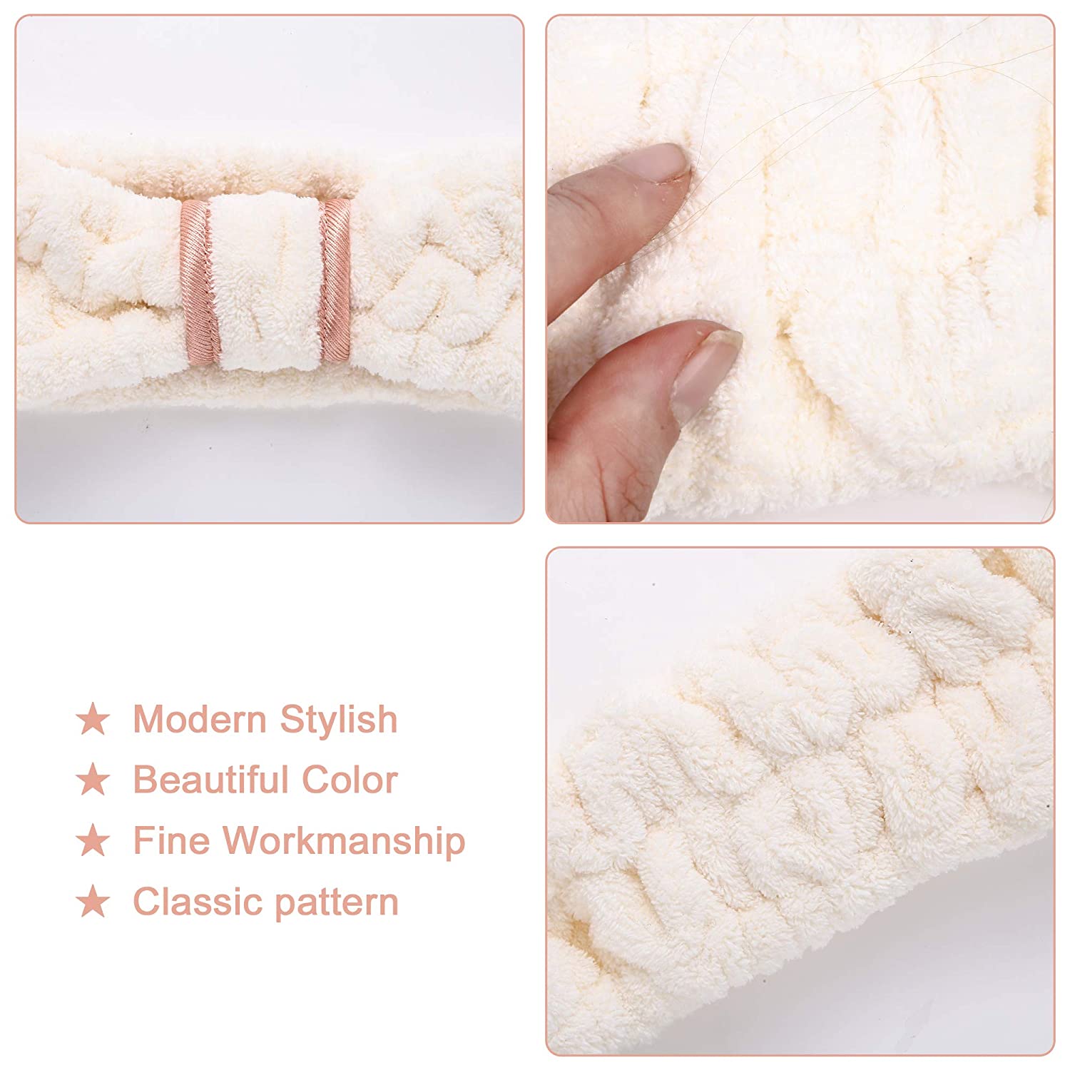 Foto 3 pulgar | Paquete De 3 Diademas De Microfibra Para El Cuidado De La Piel Huoguo Para Spa - Venta Internacional.