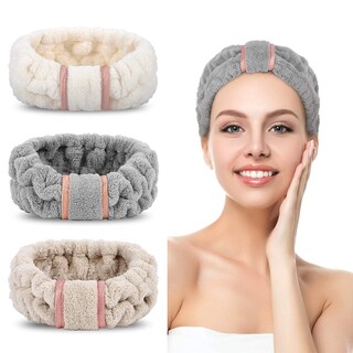 Foto 3 | Paquete De 3 Diademas De Microfibra Para El Cuidado De La Piel Huoguo Para Spa - Venta Internacional.