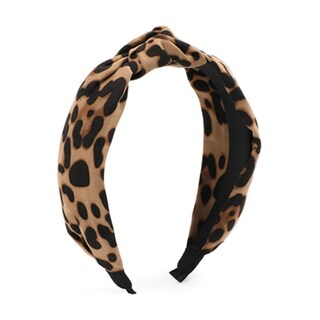Foto 1 | Diadema Huoguo Con Estampado De Leopardo Y Lazo Ancho Anudado Para Mujer - Venta Internacional.