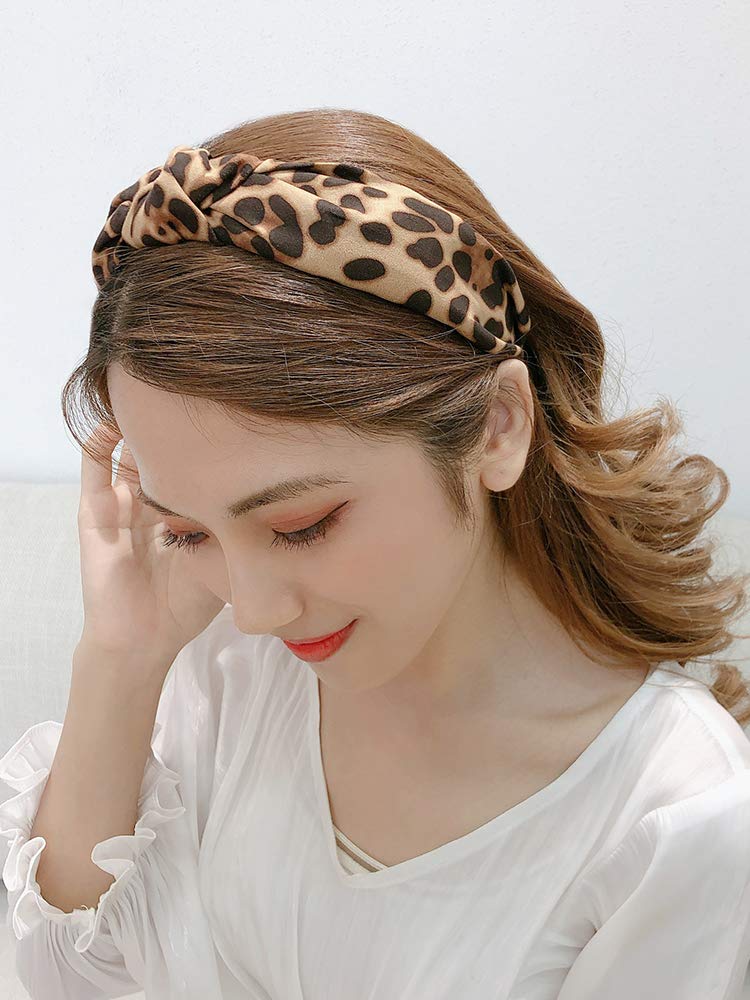 Foto 4 pulgar | Diadema Huoguo Con Estampado De Leopardo Y Lazo Ancho Anudado Para Mujer - Venta Internacional.