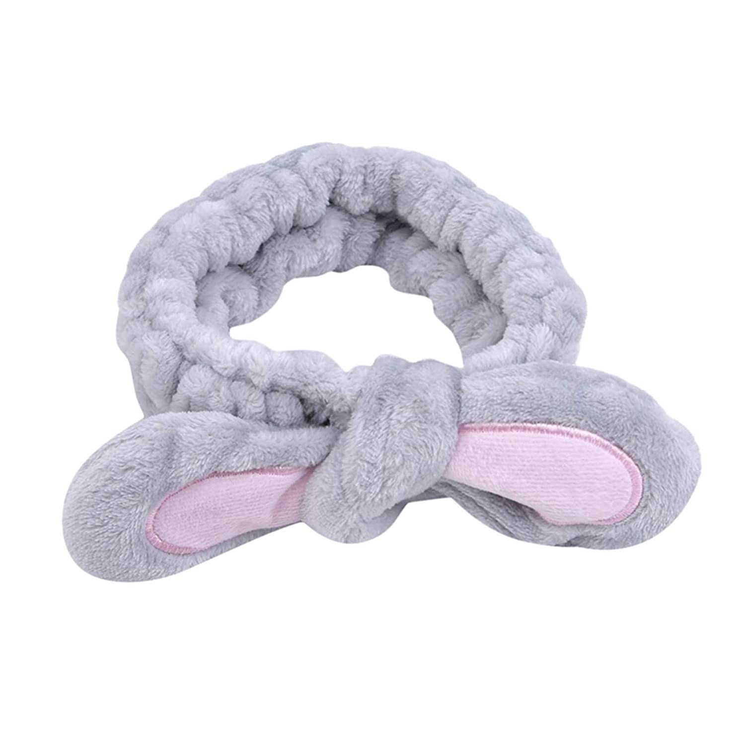 Foto 2 pulgar | Diadema Huoguo Soft Bow Con Orejas De Conejo Para Mujer  Color Gris - Venta Internacional.