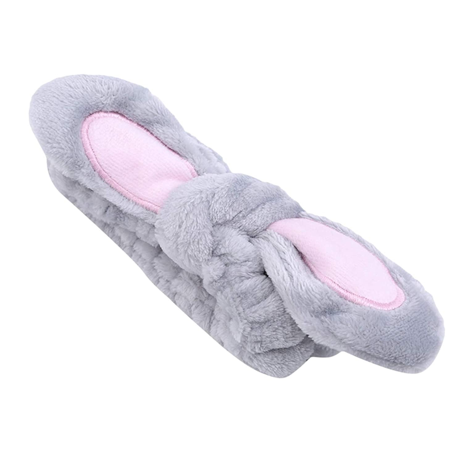 Foto 3 pulgar | Diadema Huoguo Soft Bow Con Orejas De Conejo Para Mujer  Color Gris - Venta Internacional.