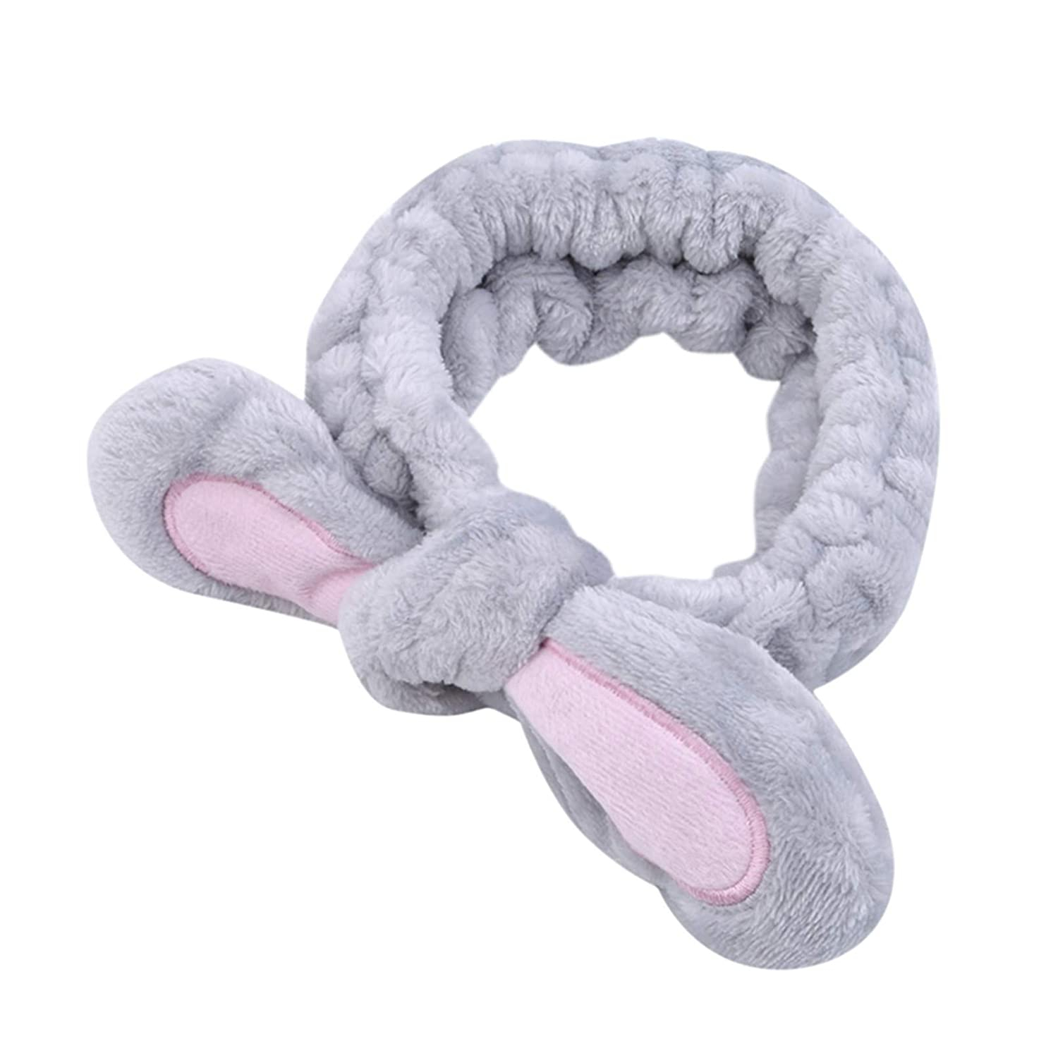 Foto 4 pulgar | Diadema Huoguo Soft Bow Con Orejas De Conejo Para Mujer  Color Gris - Venta Internacional.