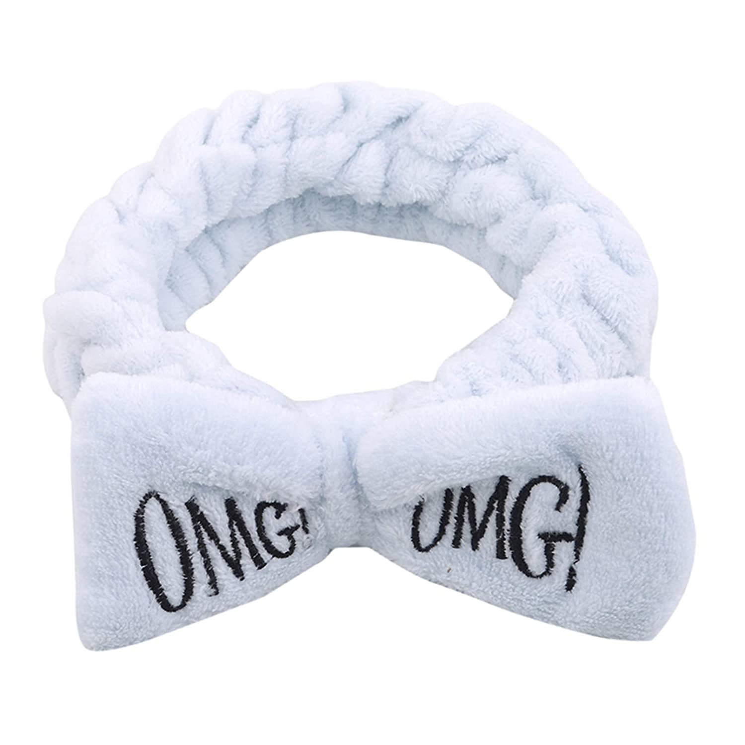 Hair Band Huoguo Omg Letter Coral Fleece Para Mujer  Color Azul Claro - Venta Internacional.