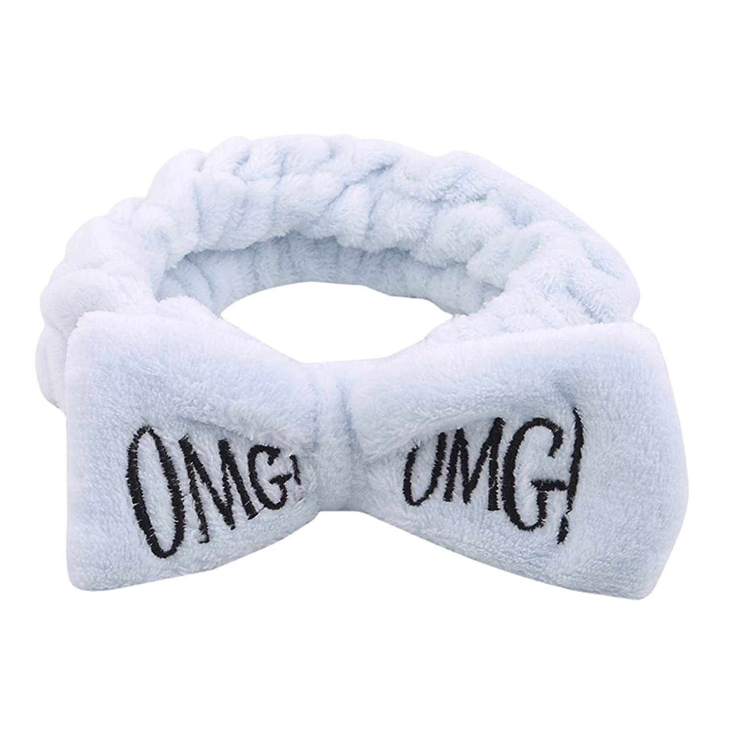 Foto 2 | Hair Band Huoguo Omg Letter Coral Fleece Para Mujer  Color Azul Claro - Venta Internacional.