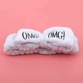 Foto 3 | Hair Band Huoguo Omg Letter Coral Fleece Para Mujer Color Azul Claro - Venta Internacional.