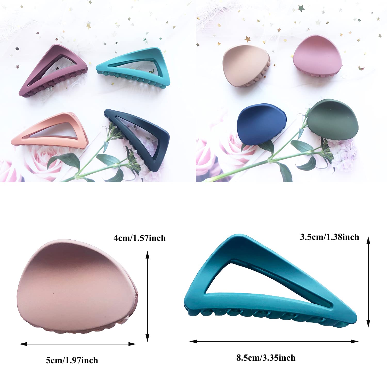 Foto 1 | Pinzas Para El Pelo Huoguo  Francesas  Mate  Elegantes  8 Colores - Venta Internacional.