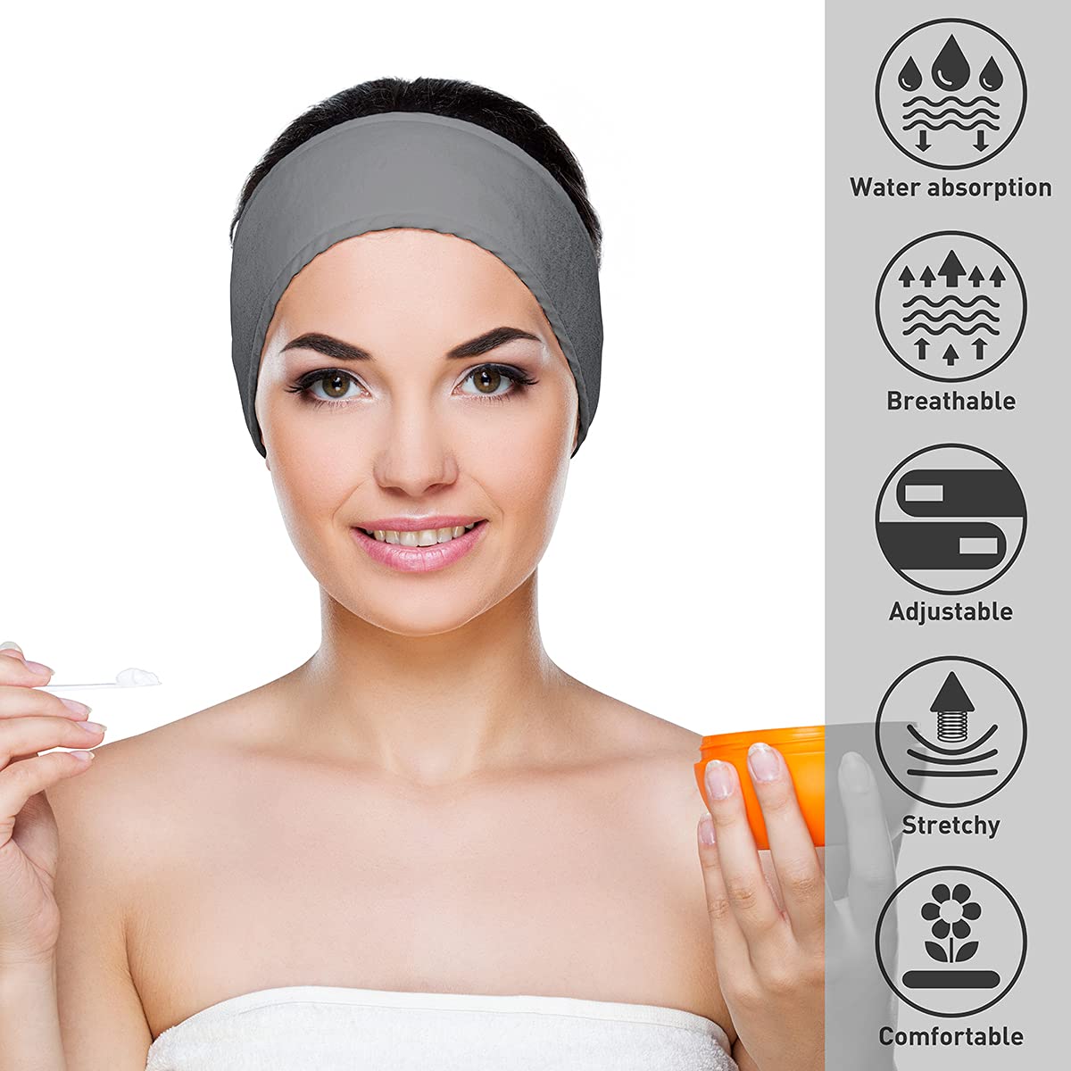 Foto 3 pulgar | Diadema De Maquillaje Huoguo  Ultrasuave  Ajustable  Para Spa Y Facial  X2 - Venta Internacional.