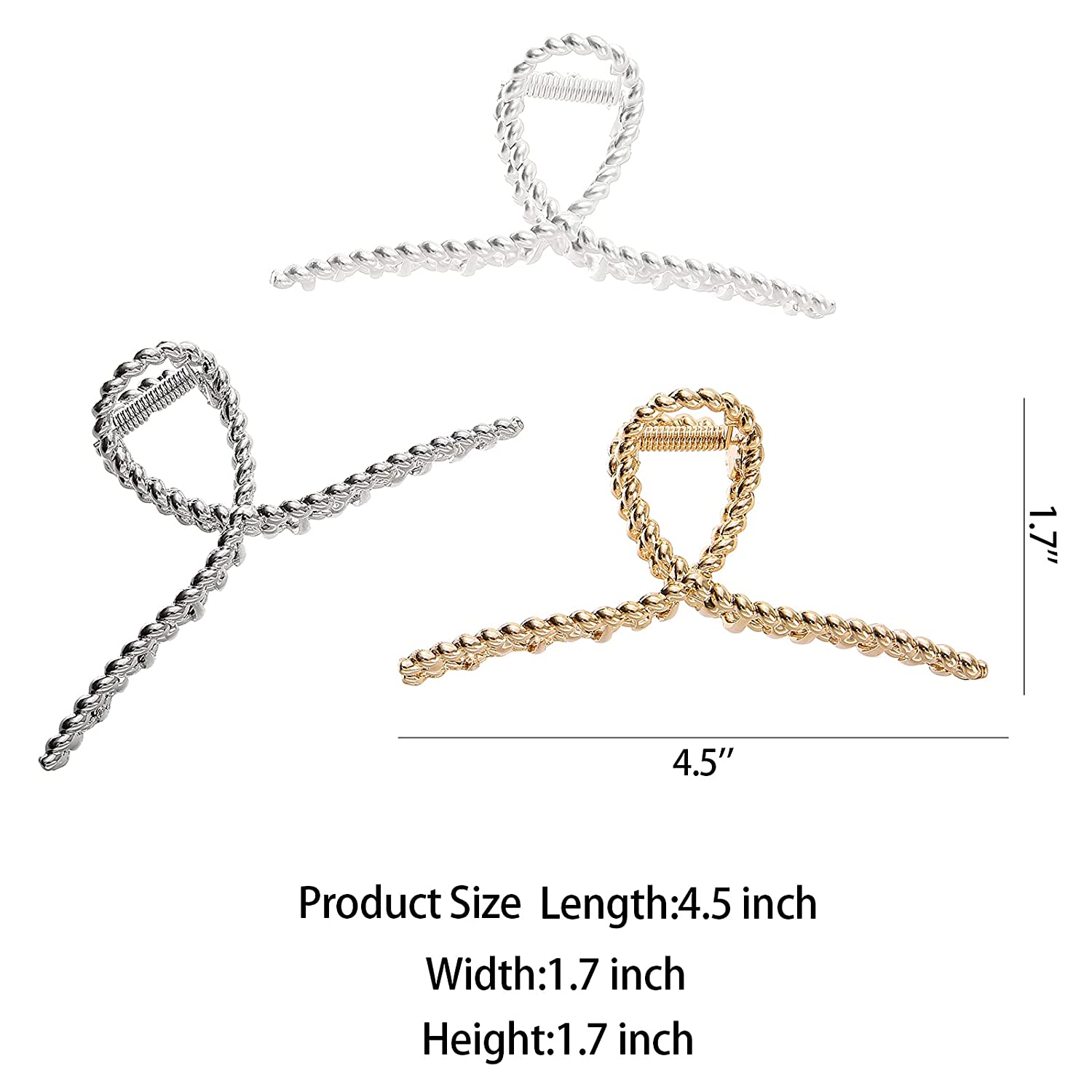 Foto 2 pulgar | Pinzas Para El Pelo Huoguo Metal Para Mujer  11 4 Cm  Paquete De 3 - Venta Internacional.