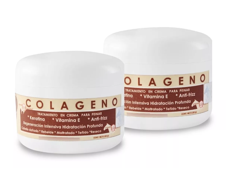 Duo Pack Colágeno Crema Para Peinar Yeguada La Reserva. Crema Para Cabello Con Keratina Y Vitamina E (2 Piezas)