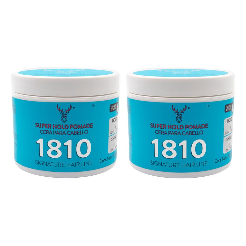 Kit X 2 Super Hold Pomade 1810 Cera Para Cabello Alta Fijac