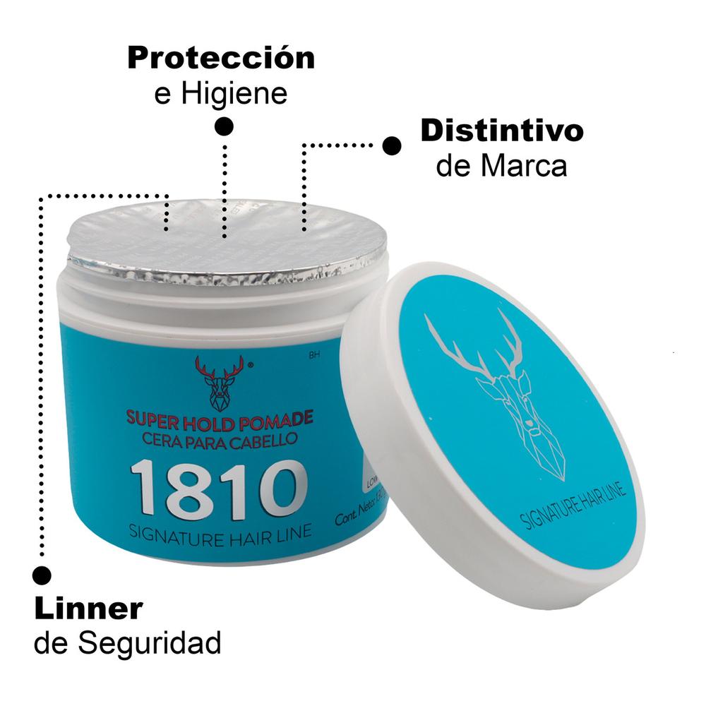 Foto 7 pulgar | Kit X 2 Super Hold Pomade 1810 Cera Para Cabello Alta Fijac