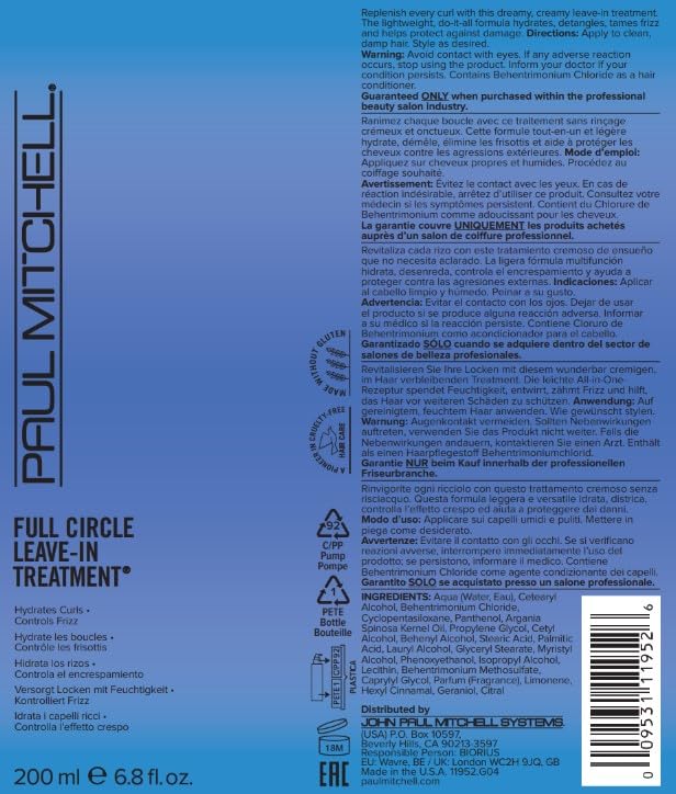 Foto 7 pulgar | Tratamiento Sin Enjuague Paul Mitchell Full-circle Para Cabello Rizado, 200 Ml - Venta Internacional.