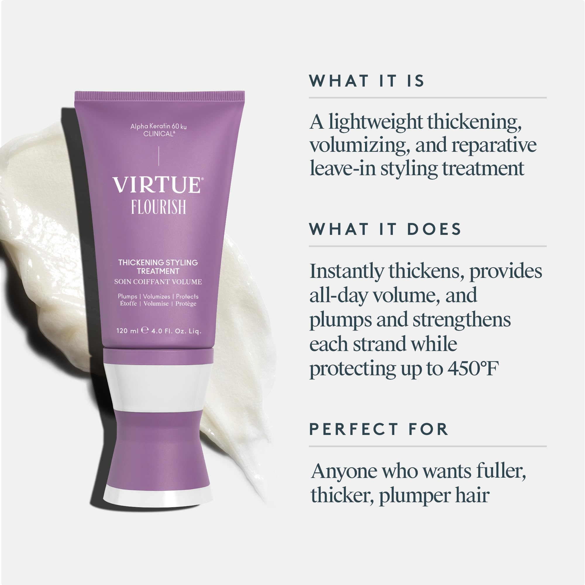Foto 2 | Tratamiento Para Engrosar Y Estilizar El Cabello Virtue Flourish 120 Ml - Venta Internacional.