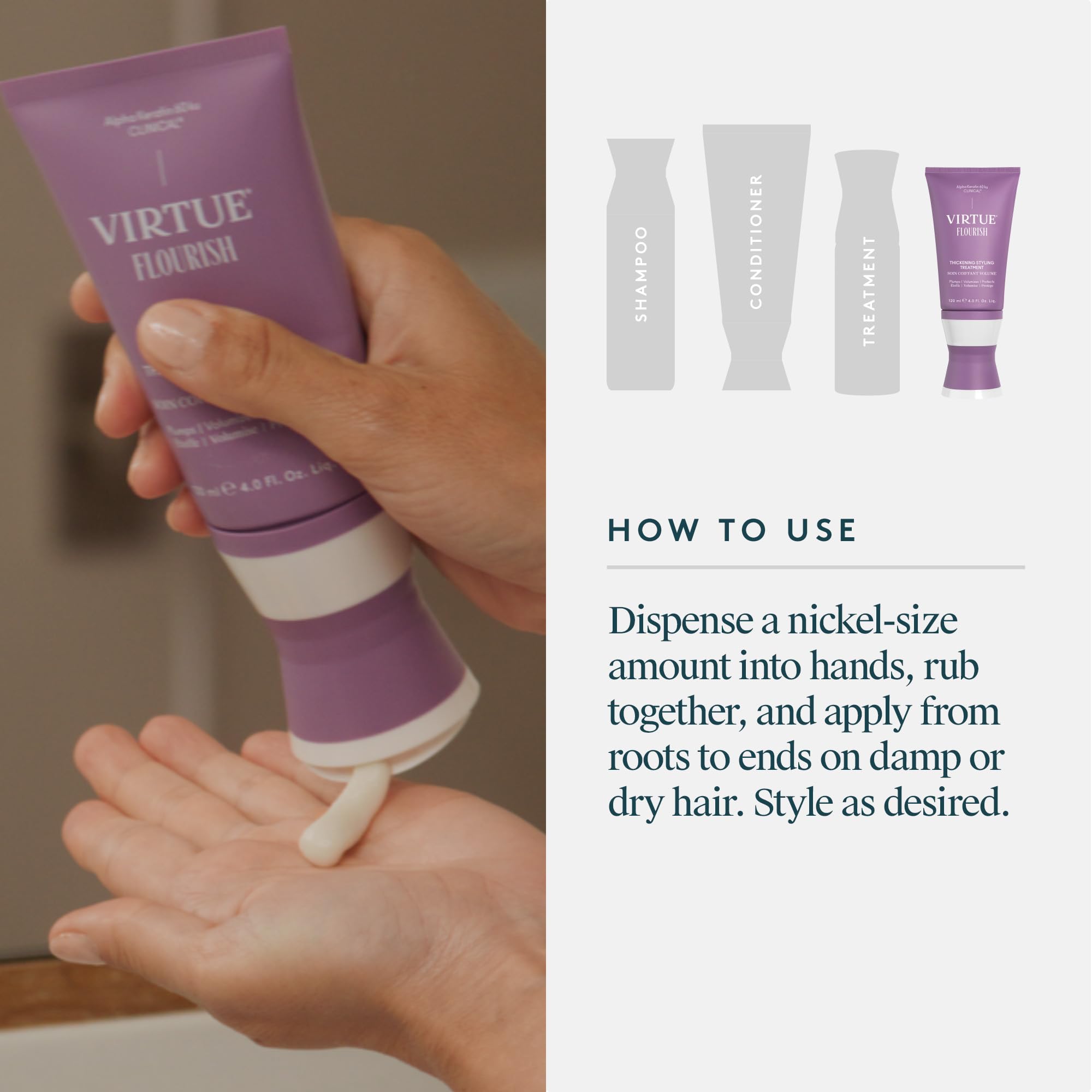 Foto 8 pulgar | Tratamiento Para Engrosar Y Estilizar El Cabello Virtue Flourish 120 Ml - Venta Internacional.