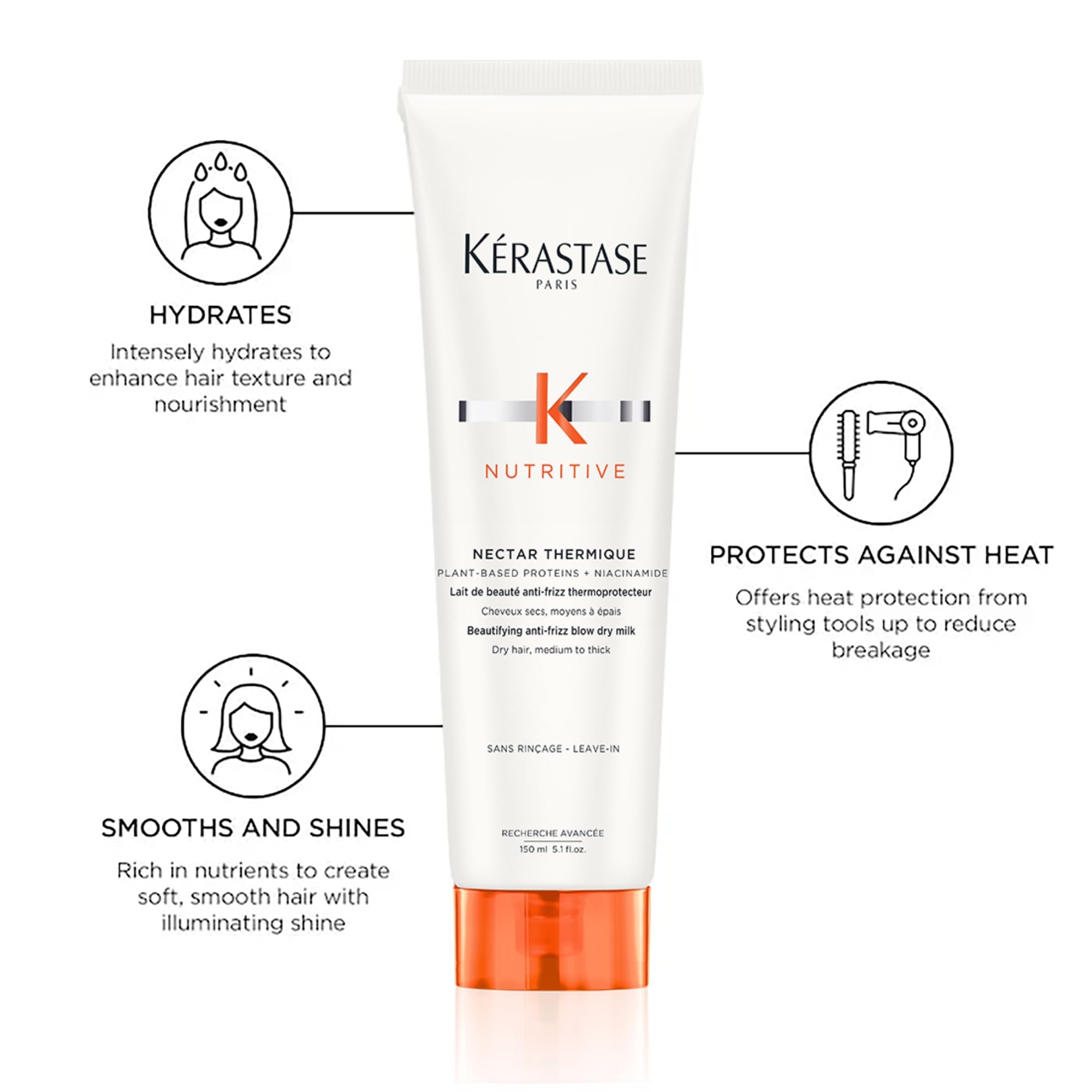 Foto 5 pulgar | Crema Protectora Del Calor Kerastase Nutritive Nectar Thermique - Venta Internacional