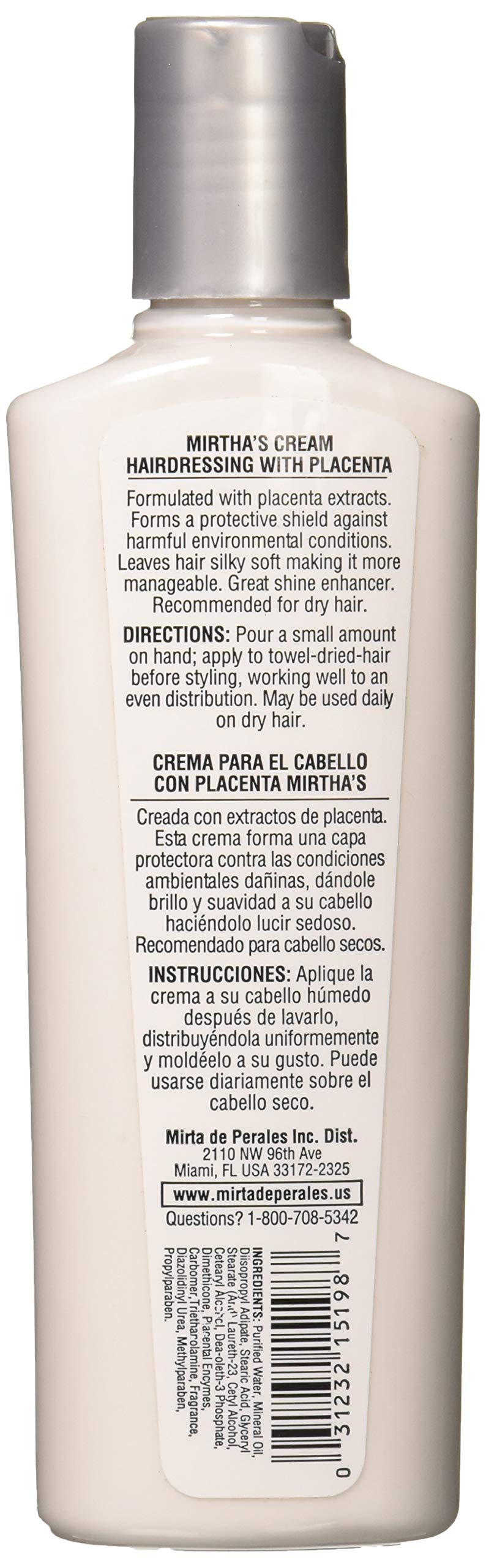 Foto 3 pulgar | Crema De Peluquería Mirta De Perales Placenta 240 Ml Para Cabello Seco - Venta Internacional.