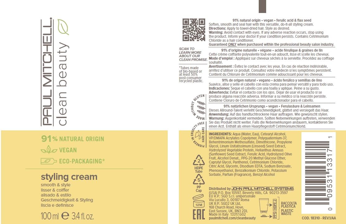 Foto 8 pulgar | Crema De Peinado Paul Mitchell Clean Beauty Smooth & Style 100 Ml - Venta Internacional.