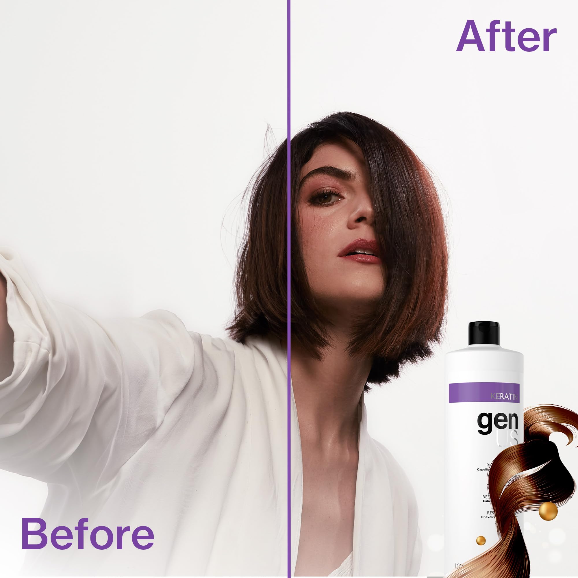 Foto 3 pulgar | Crema Capilar Genus Keratin Anti-frizz Con Ginseng 300ml - Venta Internacional.