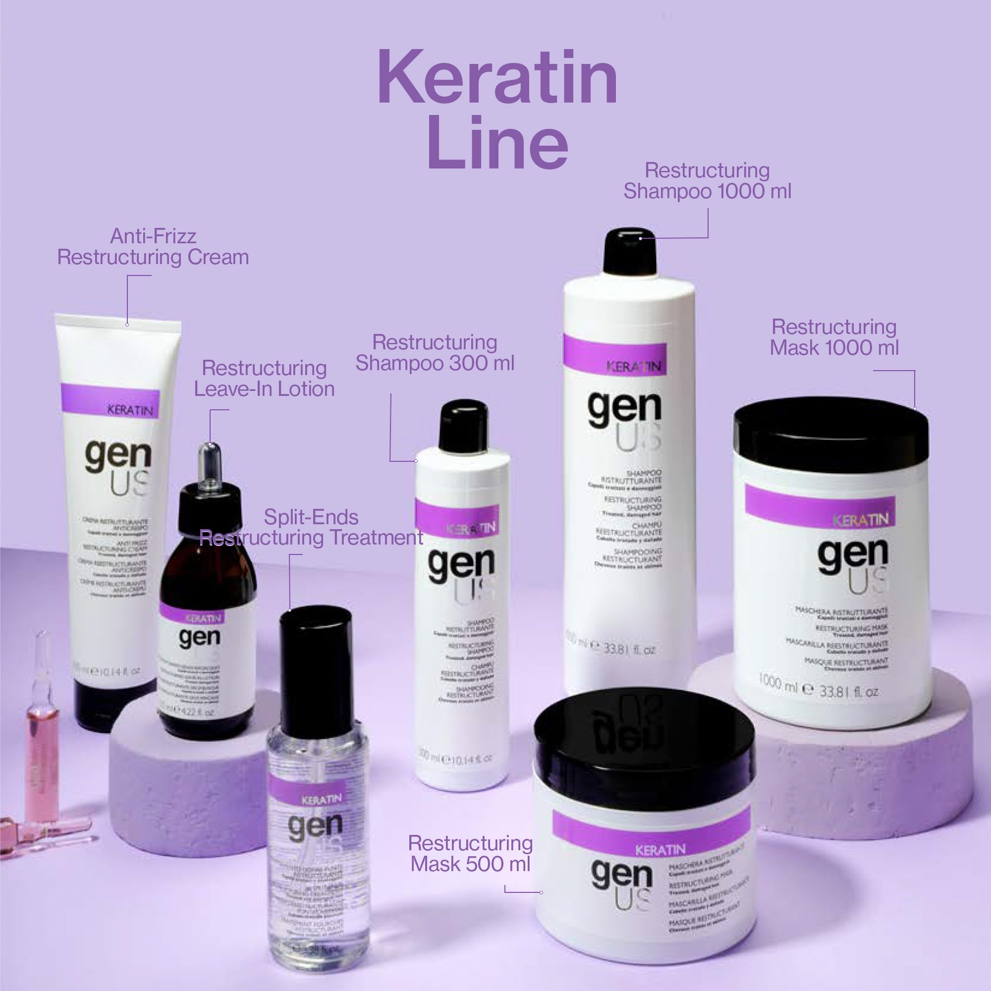 Foto 4 pulgar | Crema Capilar Genus Keratin Anti-frizz Con Ginseng 300ml - Venta Internacional.