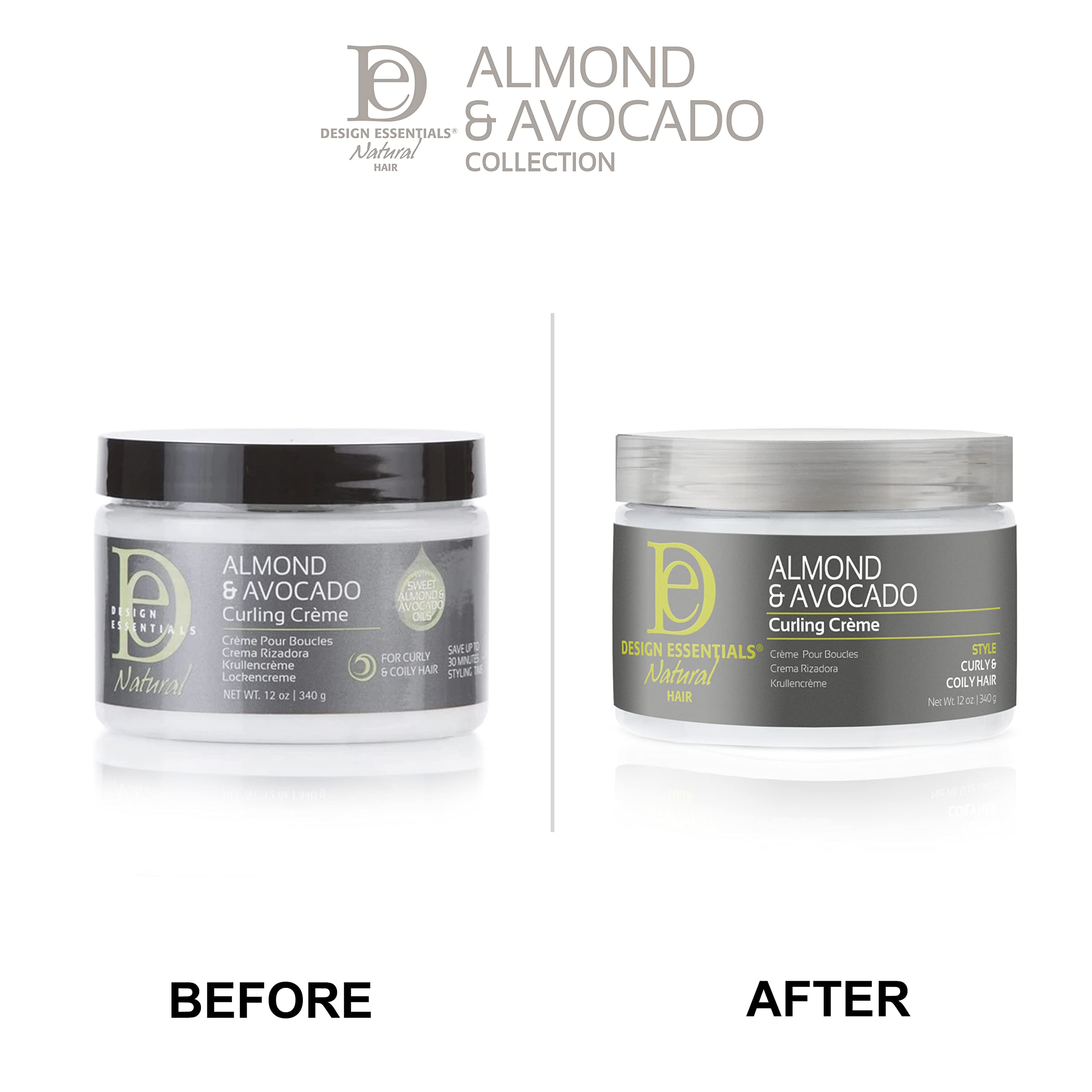 Foto 3 pulgar | Crema Curling Creme Design Essentials Natural De Almendra Y Aguacate, 355 Ml - Venta Internacional.