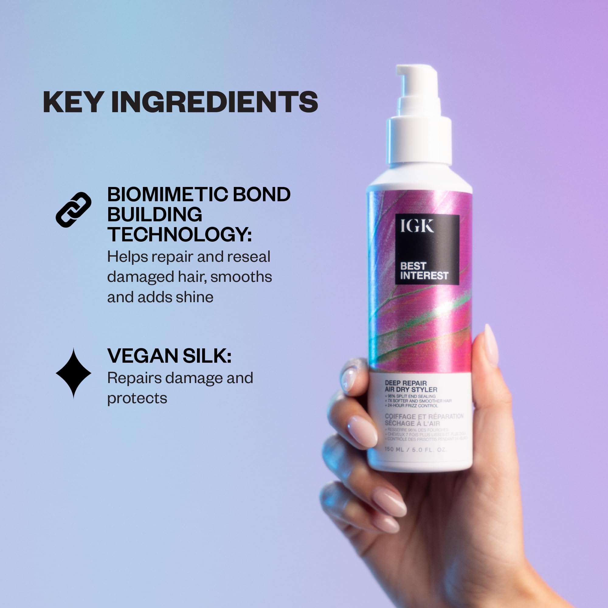 Foto 4 pulgar | Tratamiento Capilar Styler Igk Best Interest Deep Repair Air Dry 150 Ml - Venta Internacional