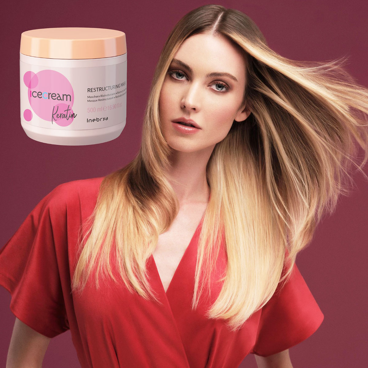 Foto 5 pulgar | Mascarilla Inebrya Keratin 500ml Reestructuración Y Brillo