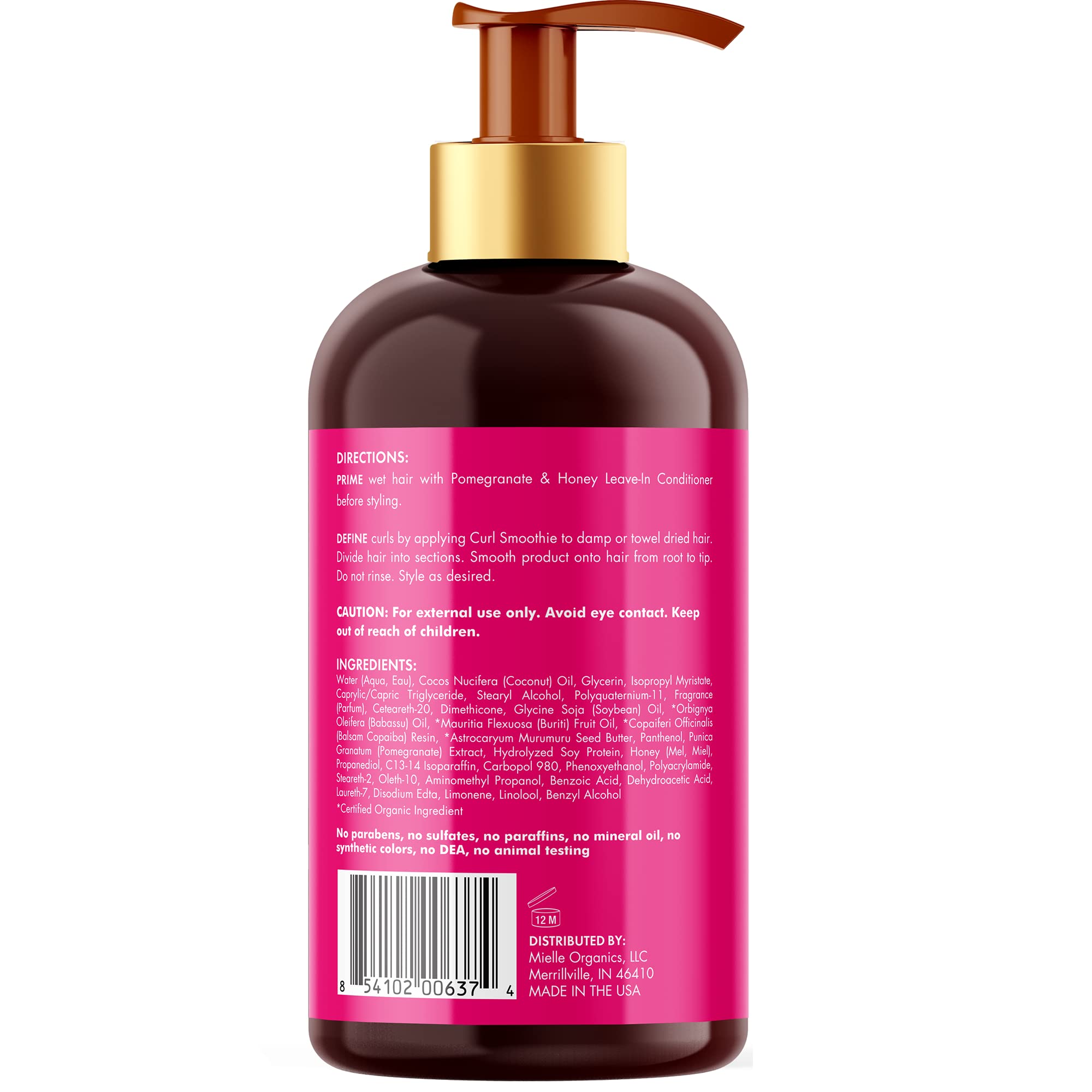 Foto 3 pulgar | Crema Para Rizos Mielle Organics Curl Smoothie De 350 Ml Con Granada - Venta Internacional.