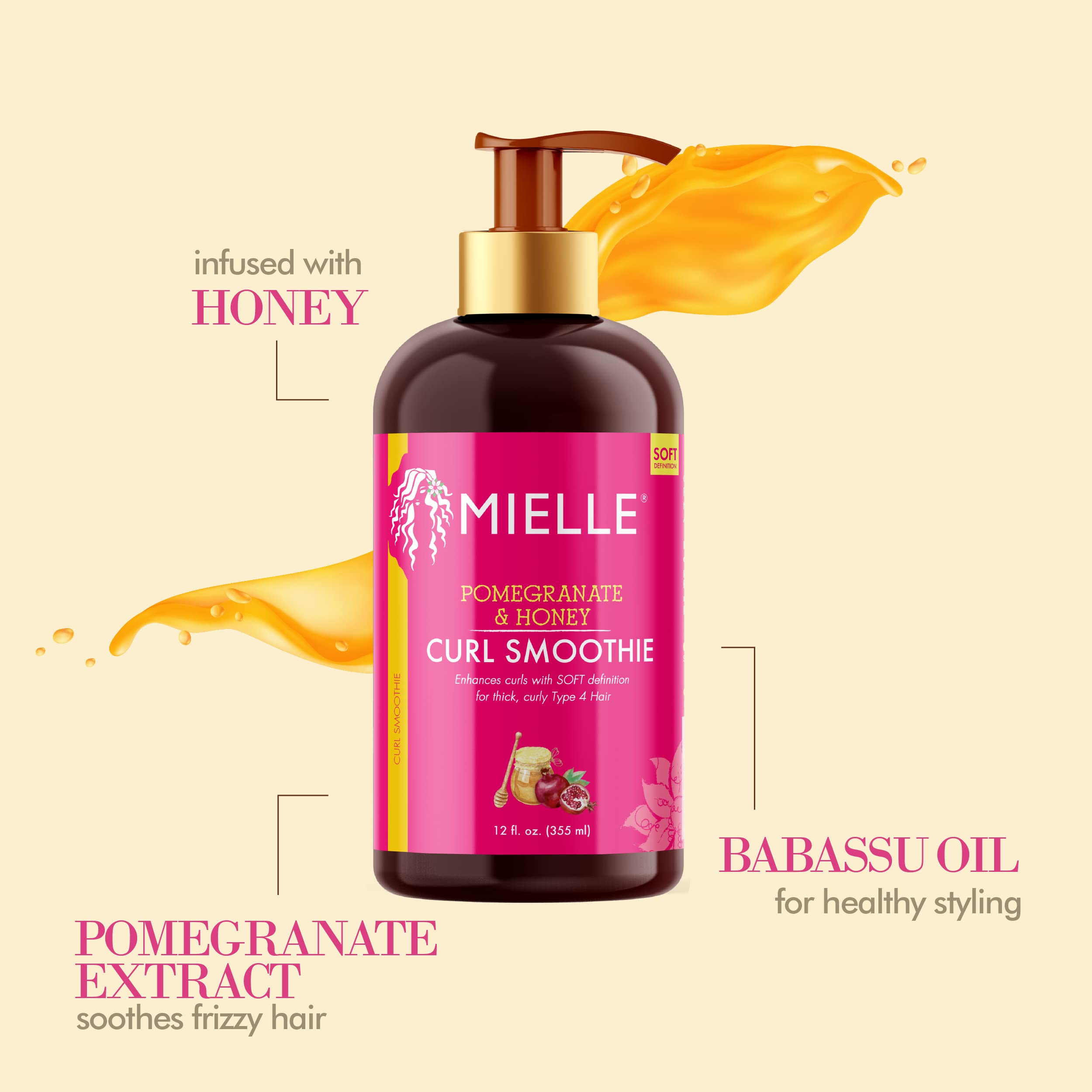 Foto 4 pulgar | Crema Para Rizos Mielle Organics Curl Smoothie De 350 Ml Con Granada - Venta Internacional.
