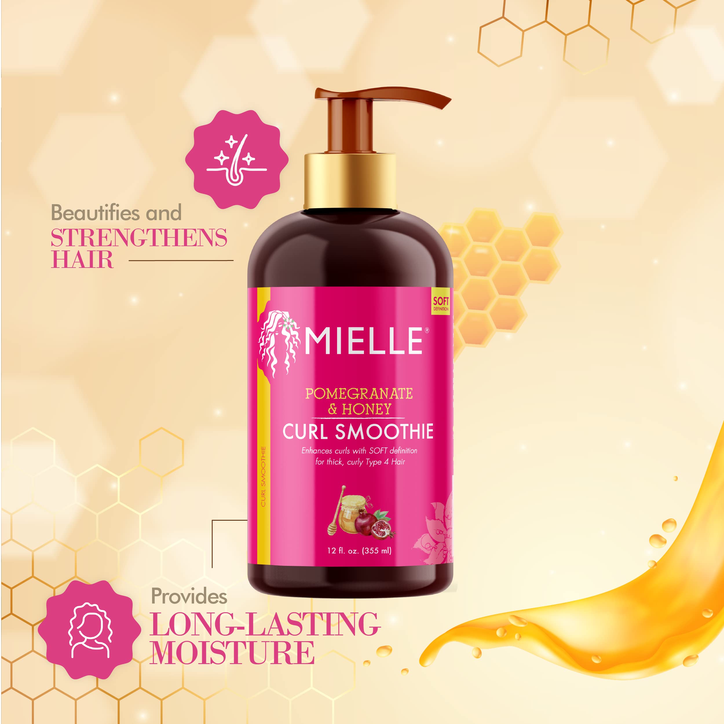 Foto 5 pulgar | Crema Para Rizos Mielle Organics Curl Smoothie De 350 Ml Con Granada - Venta Internacional.