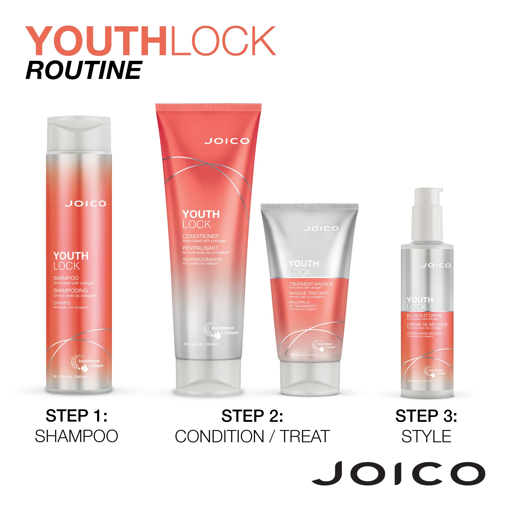 Foto 7 pulgar | Blowout Crème Joico Youthlock Con Colágeno, 180 Ml, Sin Sulfatos - Venta Internacional.