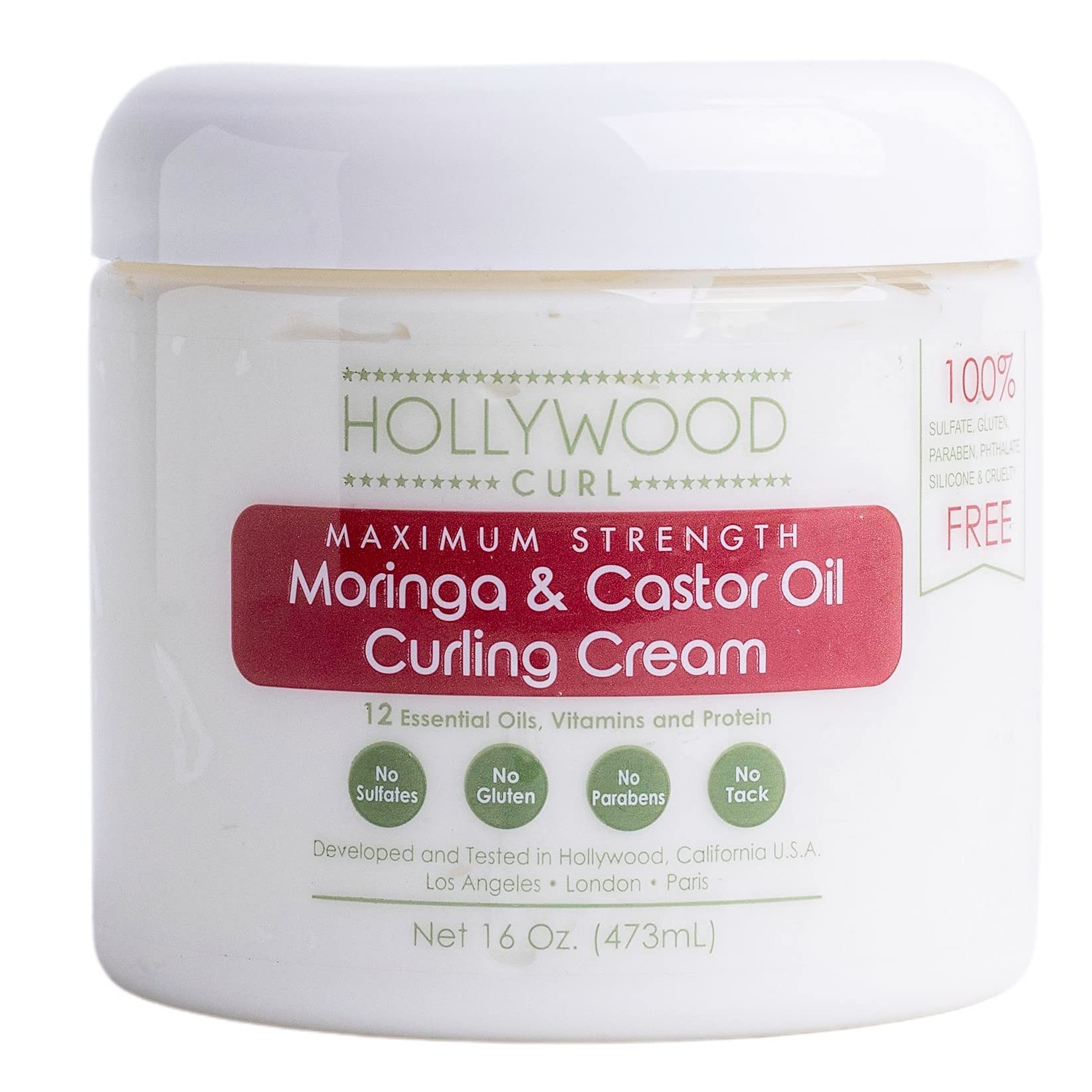 Crema Para Rizar Hollywood Curl Con Aceite De Moringa Y Ricino 480 Ml - Venta Internacional.