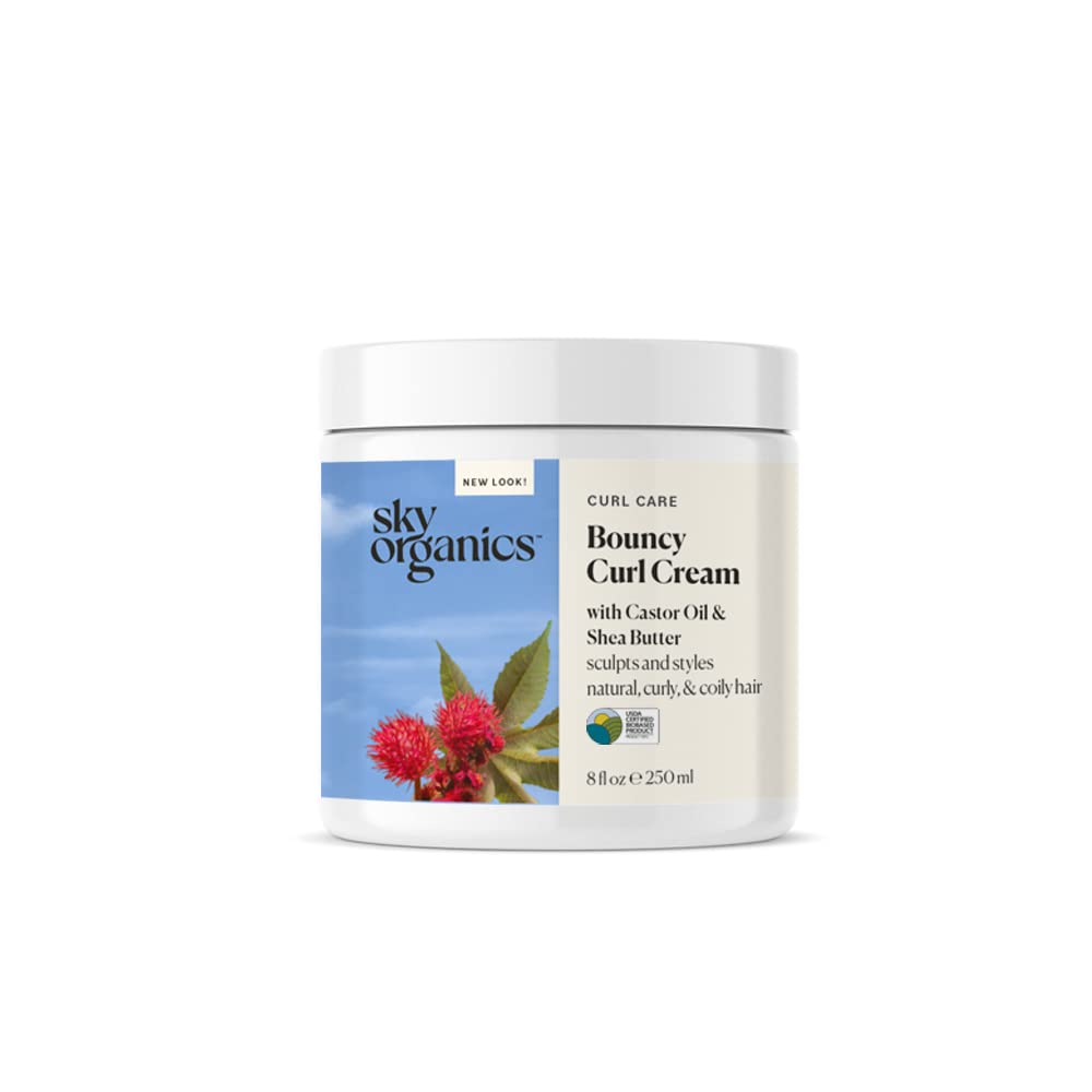 Crema Rizada Sky Organics Bouncy De Base Biológica  240 Ml  Para Cabello - Venta Internacional.