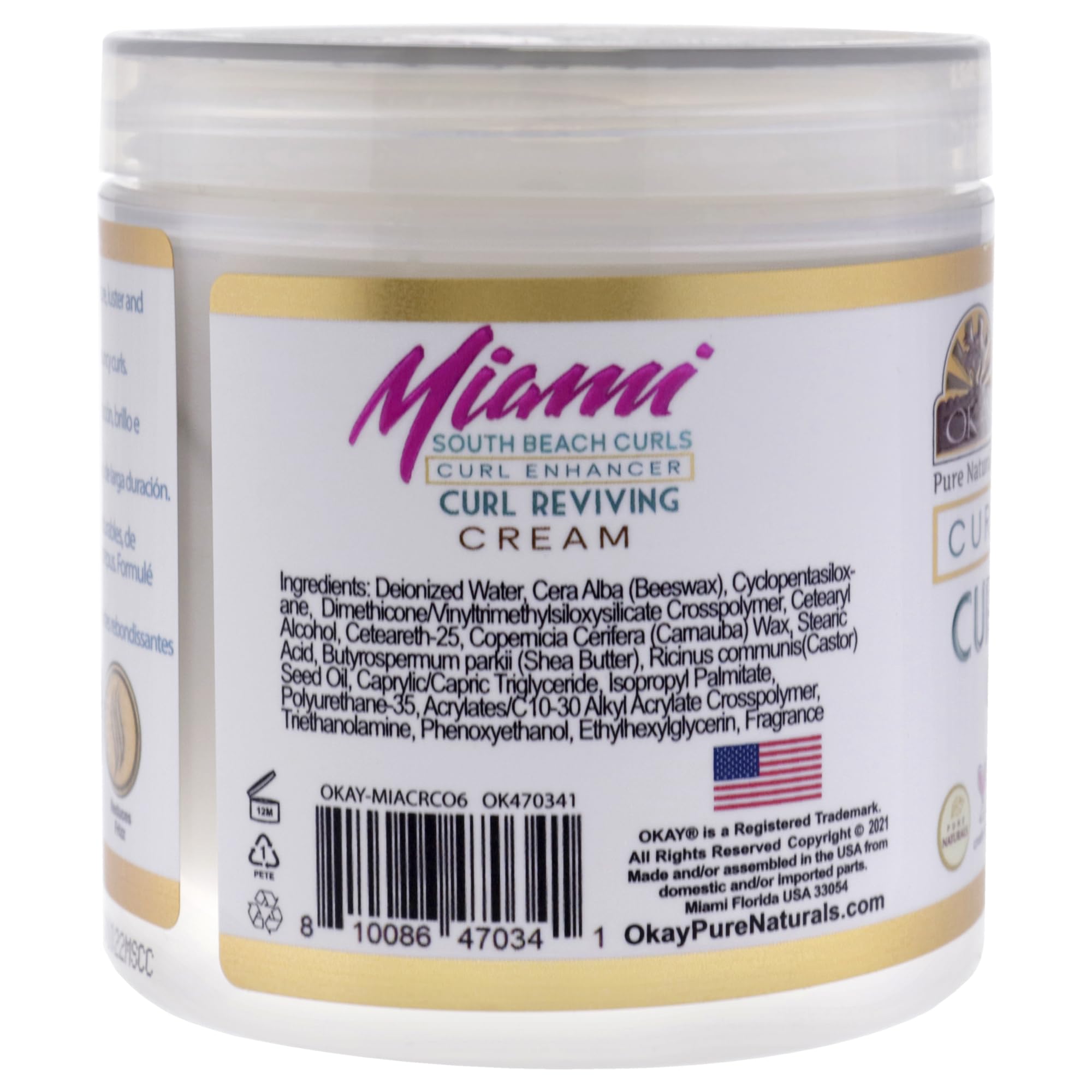Foto 3 pulgar | Crema Realzadora De Rizos Okay Miami South Beach Curls 180 Ml - Venta Internacional.