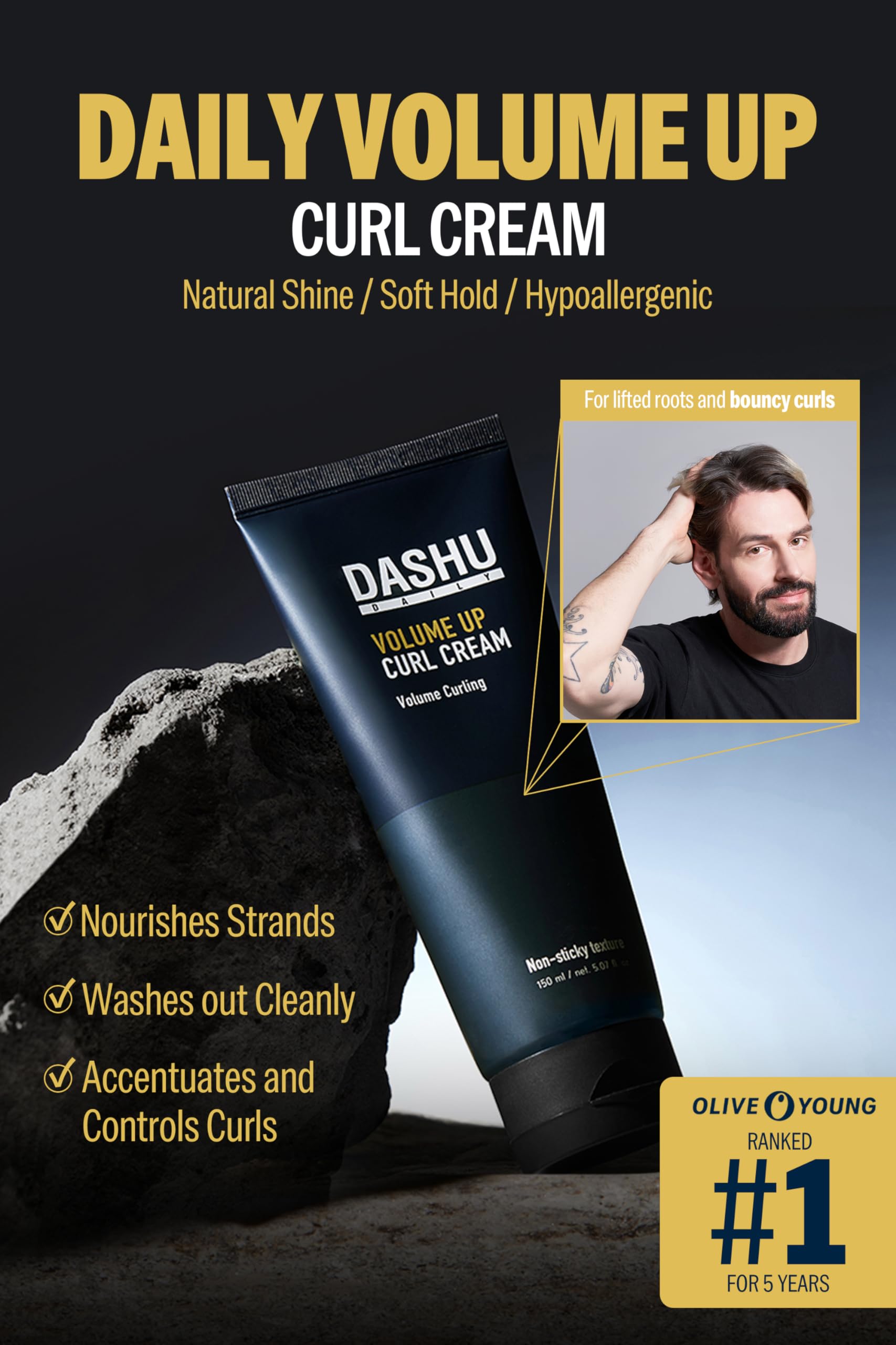 Foto 3 pulgar | Crema Para Peinar El Cabello Dashu Daily Volume Up Curl Cream 150 Ml - Venta Internacional.