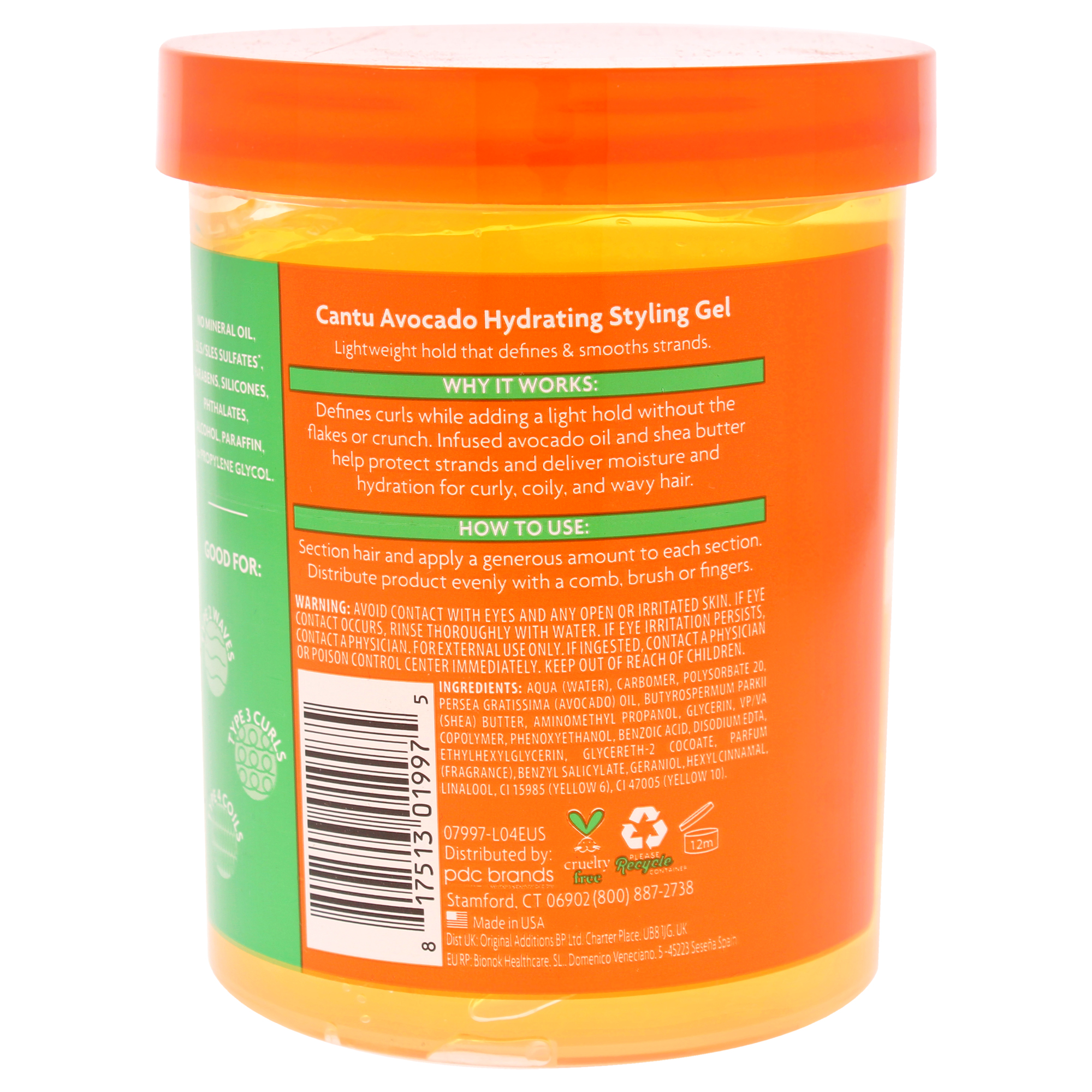 Foto 2 | Gel De Peinado Cantu Avocado Hidratante 550 Ml Unisex - Venta Internacional.