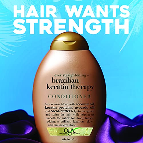 Foto 3 pulgar | Acondicionador Ogx Ever Straitening Brazilian Keratin 385 Ml - Venta Internacional.