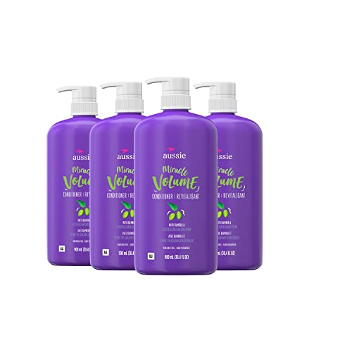 Acondicionador Aussie Miracle Volume Con Ciruela Y Bambú, 900 Ml (4 Unidades) - Venta Internacional.