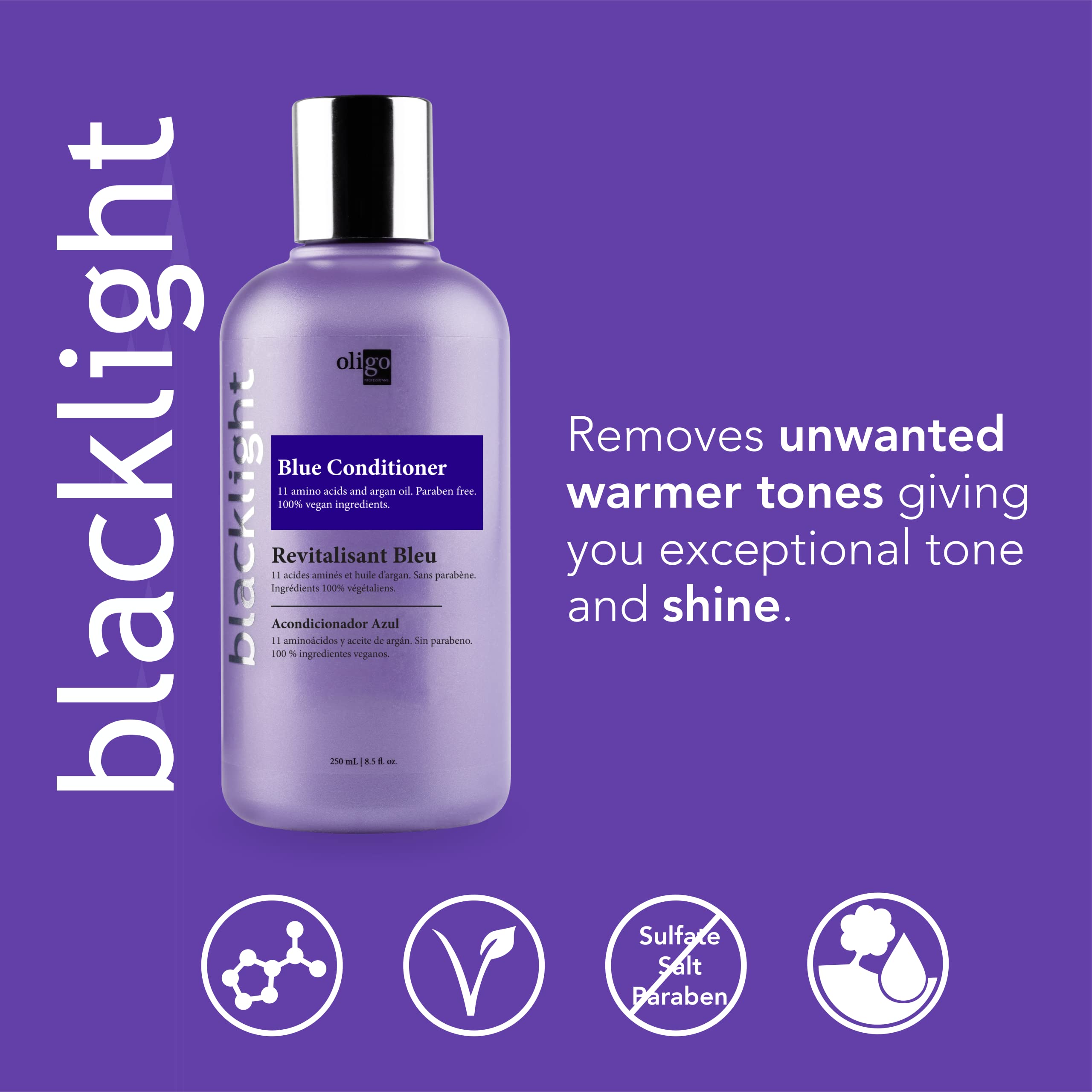 Foto 2 | Acondicionador Oligo Professionnel Blacklight Blue 250 Ml - Venta Internacional